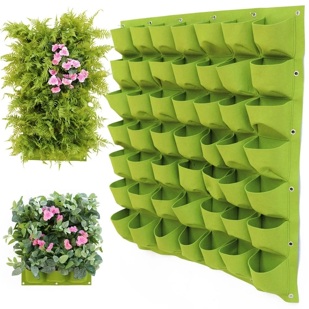 9-64Pocket  Vertical Wall Garden Planter, Wall Hanging Planting Plant Grow Bags for Garden Indoor Outdoor Green