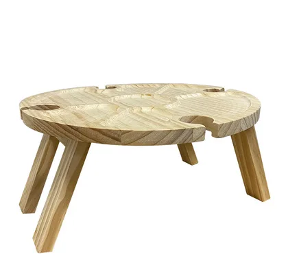 Outdoor Large Folding Bamboo Snack Cheese Tray Portable Wine Picnic Table
