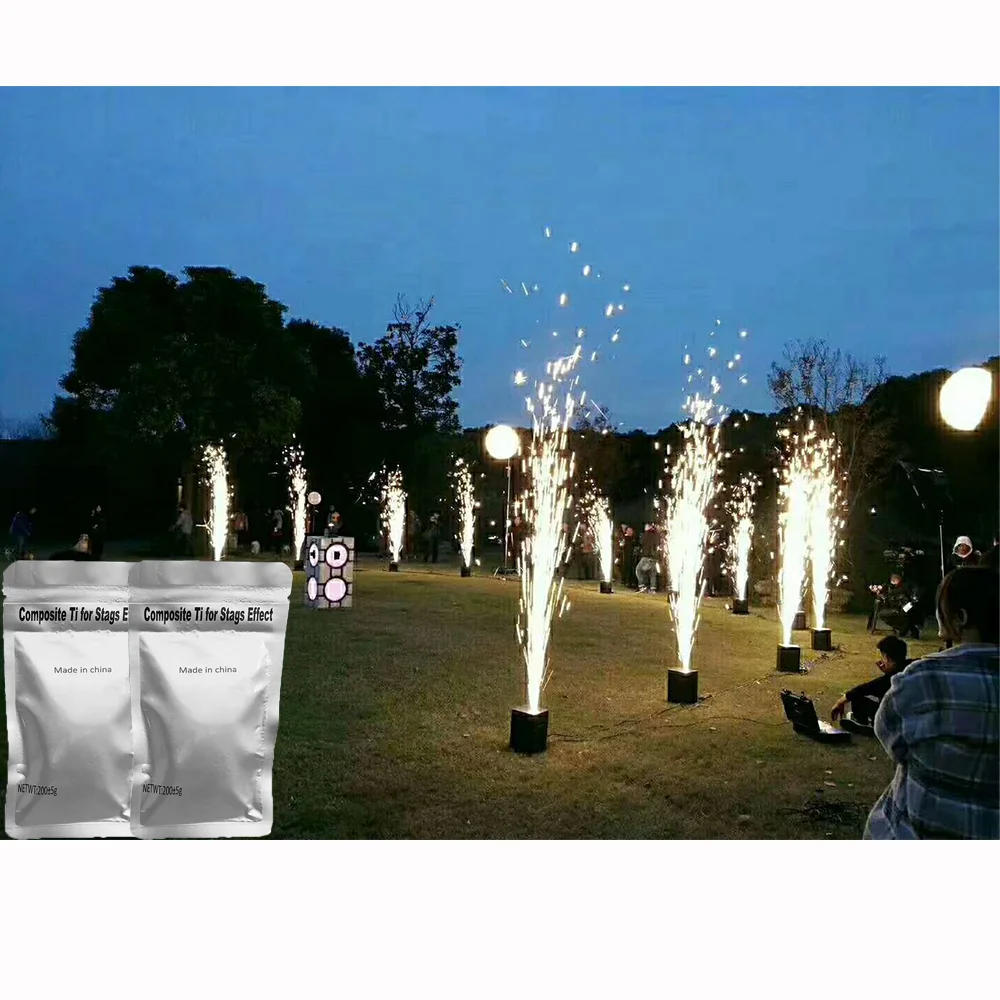 Composite Ti Powder 200G Titanium Metal Granules Cold Pyro Fireworks Powder MSDS Cold Spark Machine Powder for Sparkler Machine