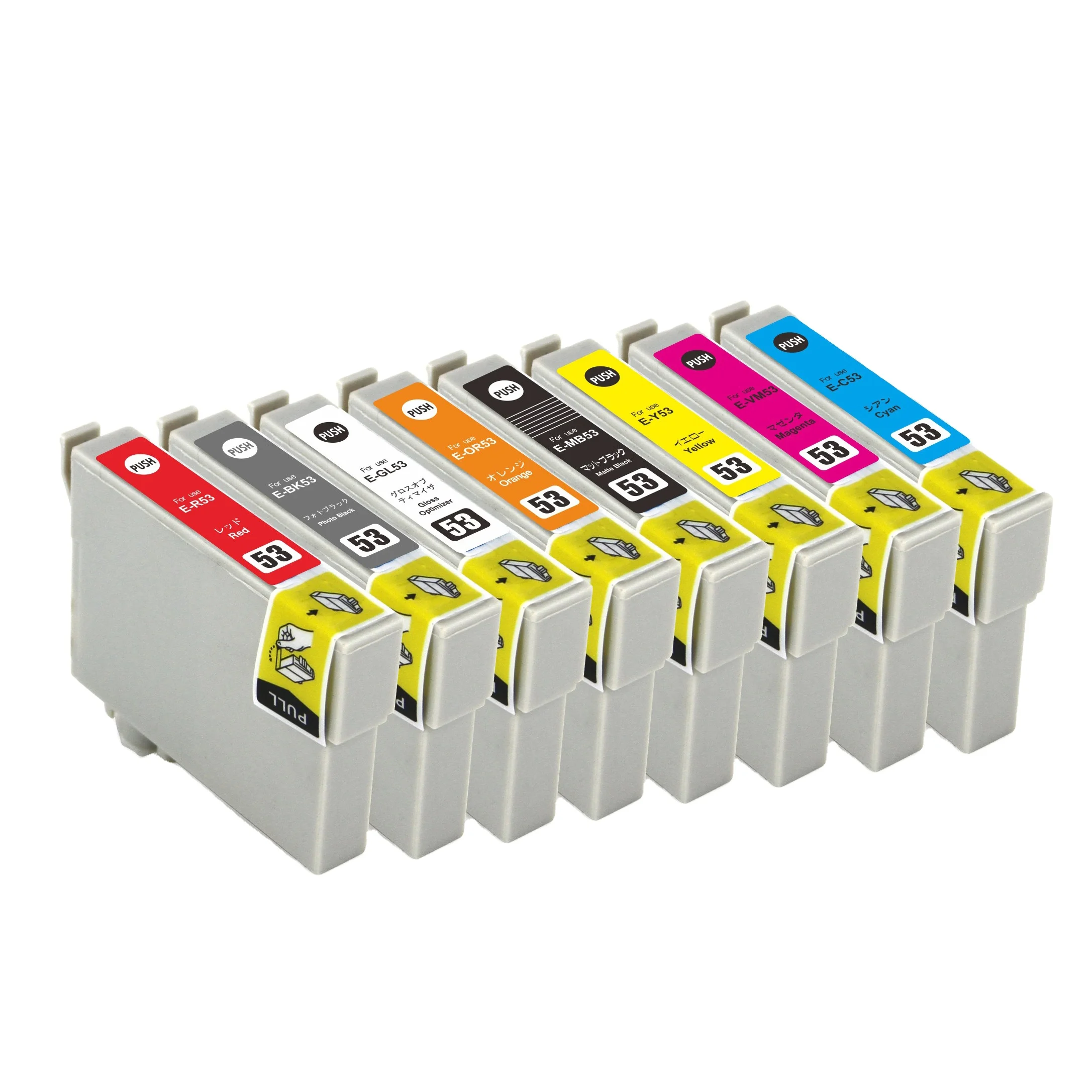 WEL-TRY ICBK53 ICC53 ICMB53 ICY53 ICM53 ICOR553 ICGL53 Premium Compatible Color Inkjet Ink Cartridge for Epson PX-G5300/5600