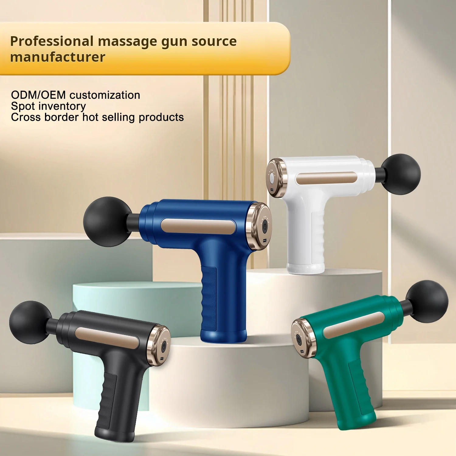 2024 Smart Wireless Portable 4 Head Mini Massage Gun Muscle Health Care Multifunctional Gun Massage