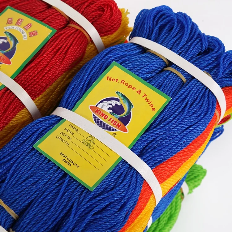 Wholesale colorful 3 strands in hank pe Polyethylene twist twine for fishing packaging