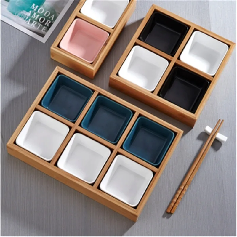 
Dried fruit, fruit and vegetable platter of bamboo and wood 