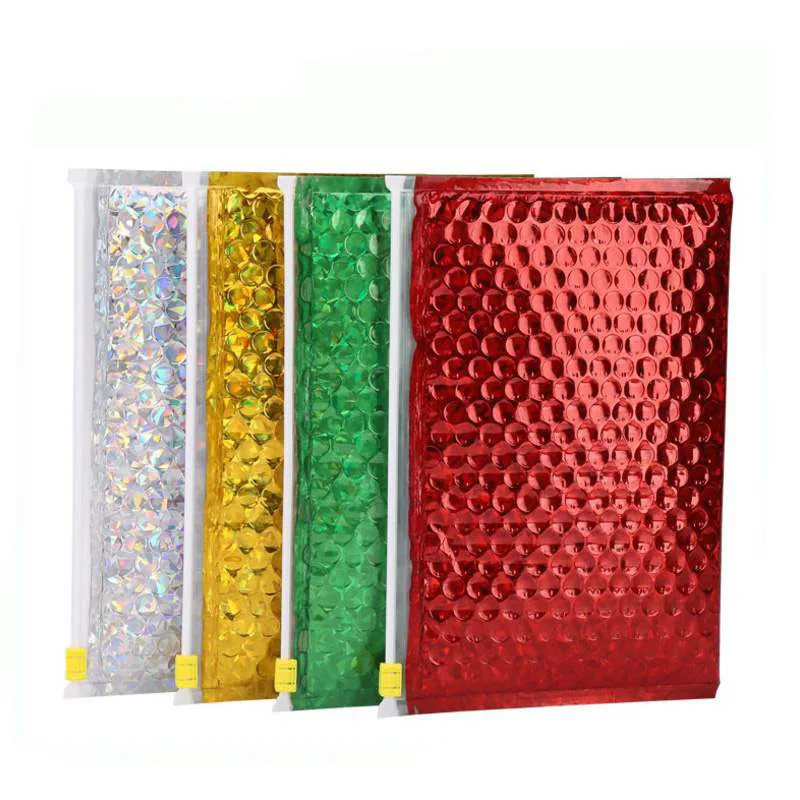 Hot Sale Cosmetic Zip Lock Bag Shiny Custom Print Poly Bubble Mailer Matte Good Quality Metallic Envelopes