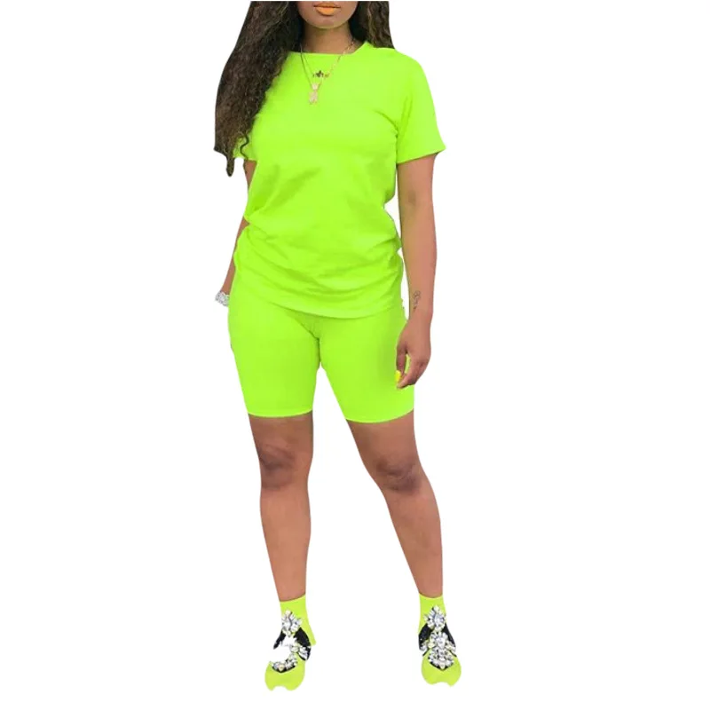 New Arrive Summer Hot Sell 7colors Women Casual Two Piece Blank Short Tracksuits Outfits 2 Piece Jogger Set