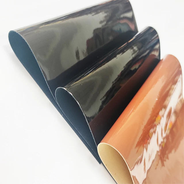 Decorative DIY Mirror Patent Leather 0.8 Mm Fabric Glitter PU Faux Leather For Shoes