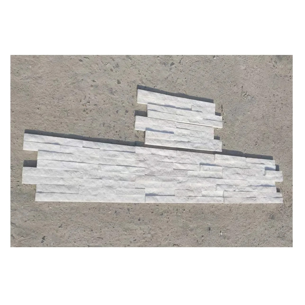 White Quartzite Culture Stone Panel 60x15cm Z Panel External Wall Stone Cladding