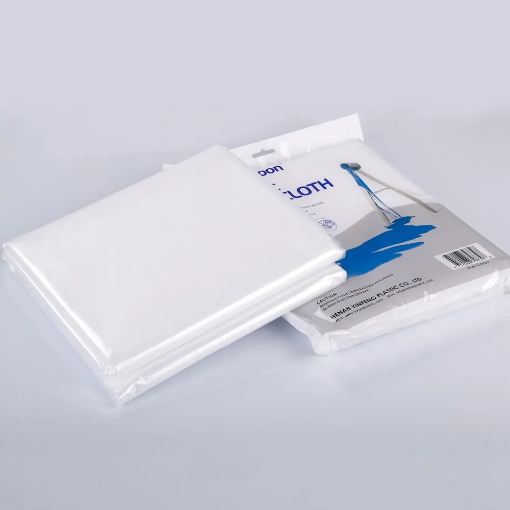 Premium Grade Plastic Furniture Cover Dust Sheet Painters Plastic Drop Cloth Waterproof Floor Cover
