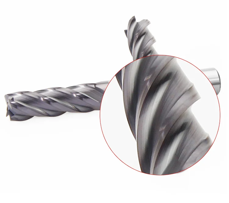 Germany Machine 10% Discount Safety Cnc Square End Milling Cutters Hrc55 Hrc60 Hrc65 4 Flutes Tungsten Carbide End Mill Cutter