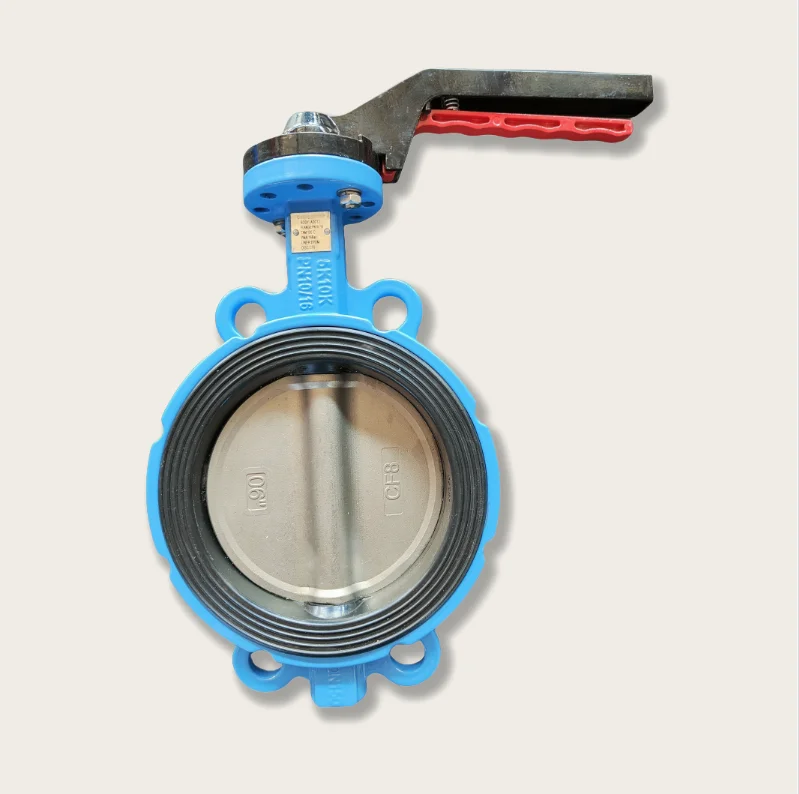 DN150 Aluminum Alloy Wafer Type Butterfly Valve Connection to Pn10/Pn16/Cl125/Cl150/JIS 10K
