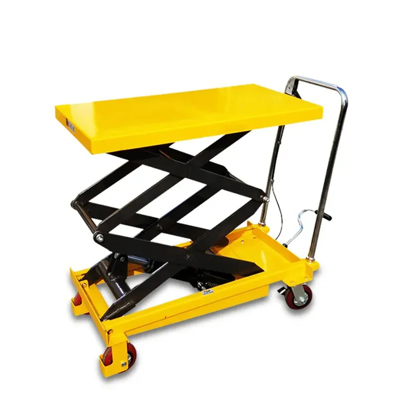 Small Hand Crank Hydraulic Scissor Lift Table Platform 200kg 300kg Manual Truck Trolley Cart