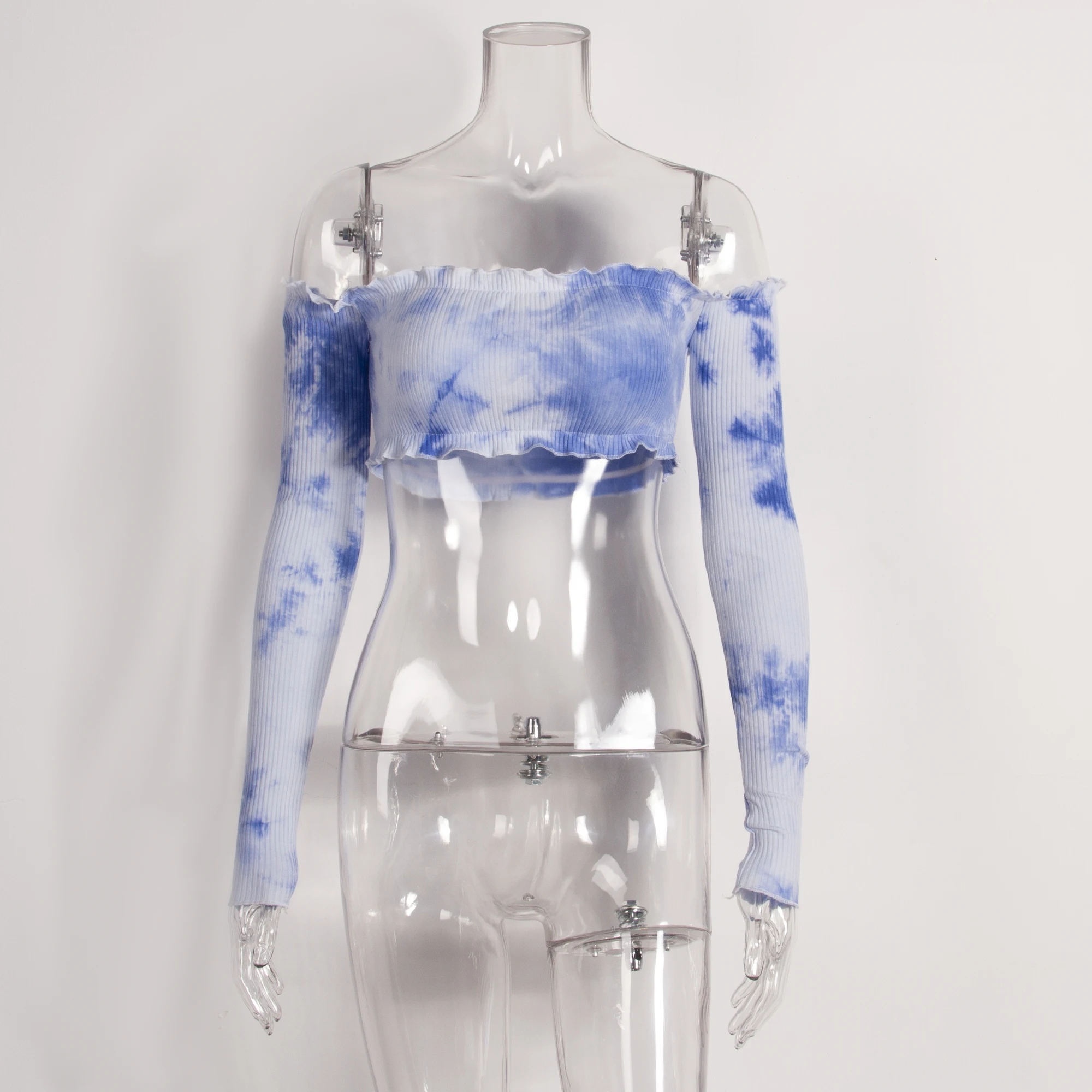 8481 женские тай-дай Топ Лидер продаж женские блузки Топы женские короткие бретели топы 2020 новое поступление