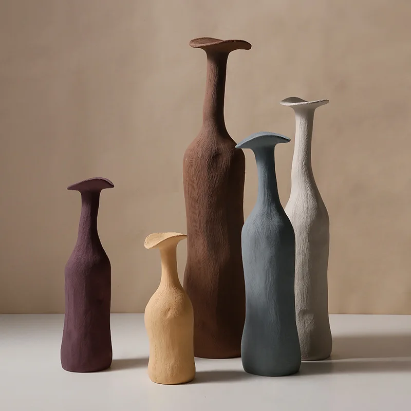 Креативная Скандинавская Современная керамическая ваза ручной работы morandi с матовой отделкой