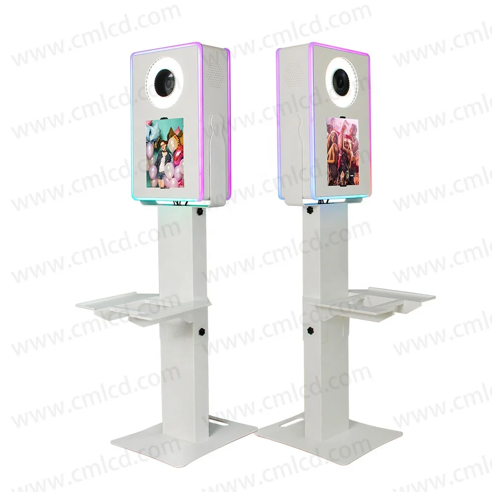 Wedding Celebration Party LED RGB EDGE Light Social Media Dslr iPad Photobooth Support Camera and Printer Photo Booth Machine