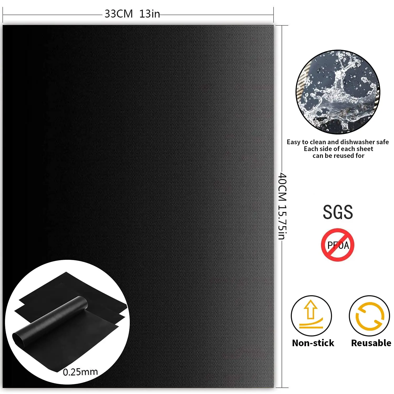 Easy To Clean Barbecues Grilling Mat Minimum Order Quantity