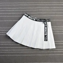 Black White Women Wrap Pleated Skirt Harajuku Preppy Style Cute Japanese School Uniforms Lace Up Ladies Mini Skirt VD2331