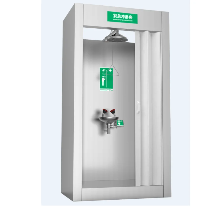 emergency shower room with eyewash, safety shower cabin, laboratory equipment dealers other lab supplies