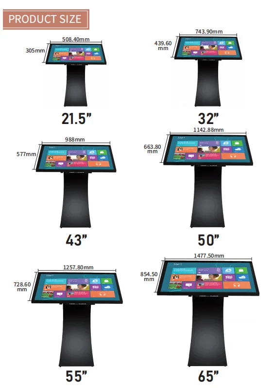 Exhibition Kiosk With Digital Screen Touch Screen Kiosk 55 Inches Horizontal Movable K Type Touch Inquiry Kiosk