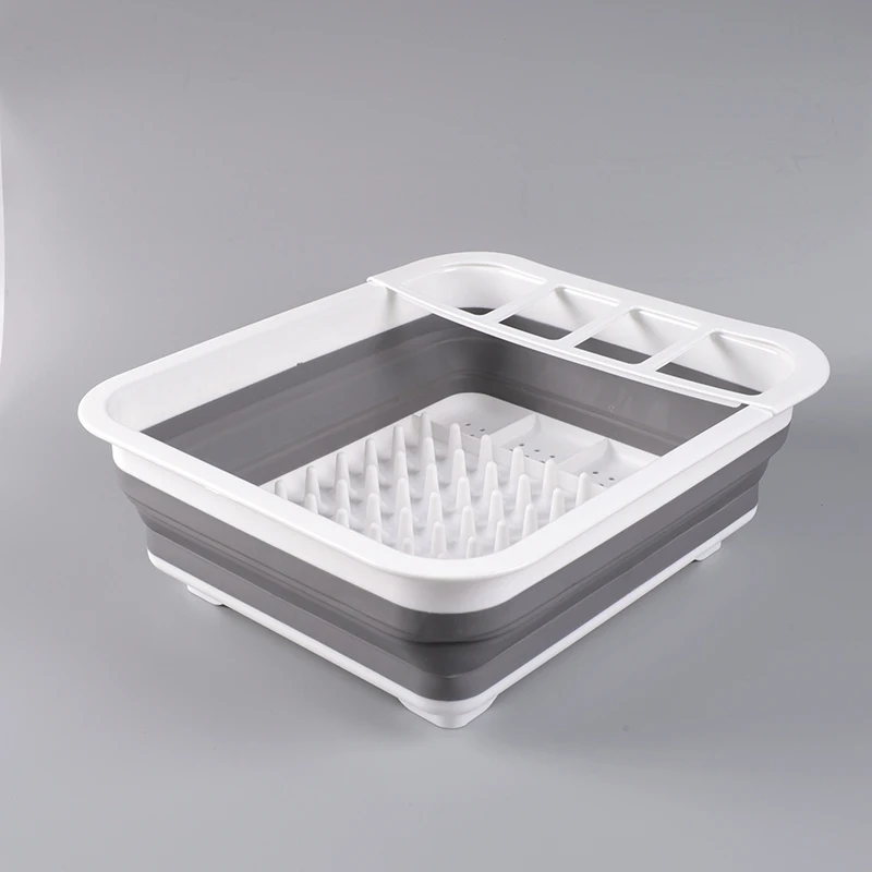 New Collapsible Multi-purpose Kitchen Accessories Silicone Folding Drain Bowl Rack Tray Drying Basket
