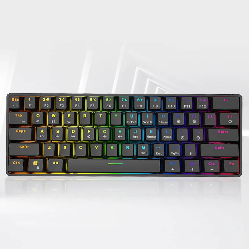 Мини-клавиатура AIWO с Rgb-подсветкой, 60 клавиш, игровая клавиатура и мышь, беспроводные игровые механические аксессуары для компьютера