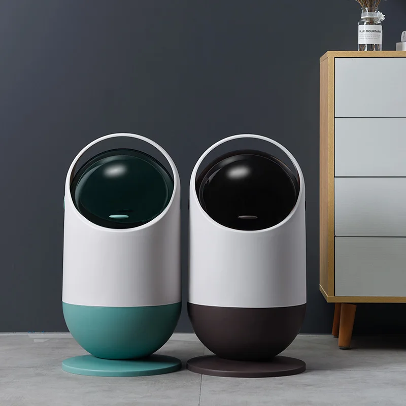 Tiktok pink green orange grey brown cheap indoor plastic multifunctional trash can bin cover