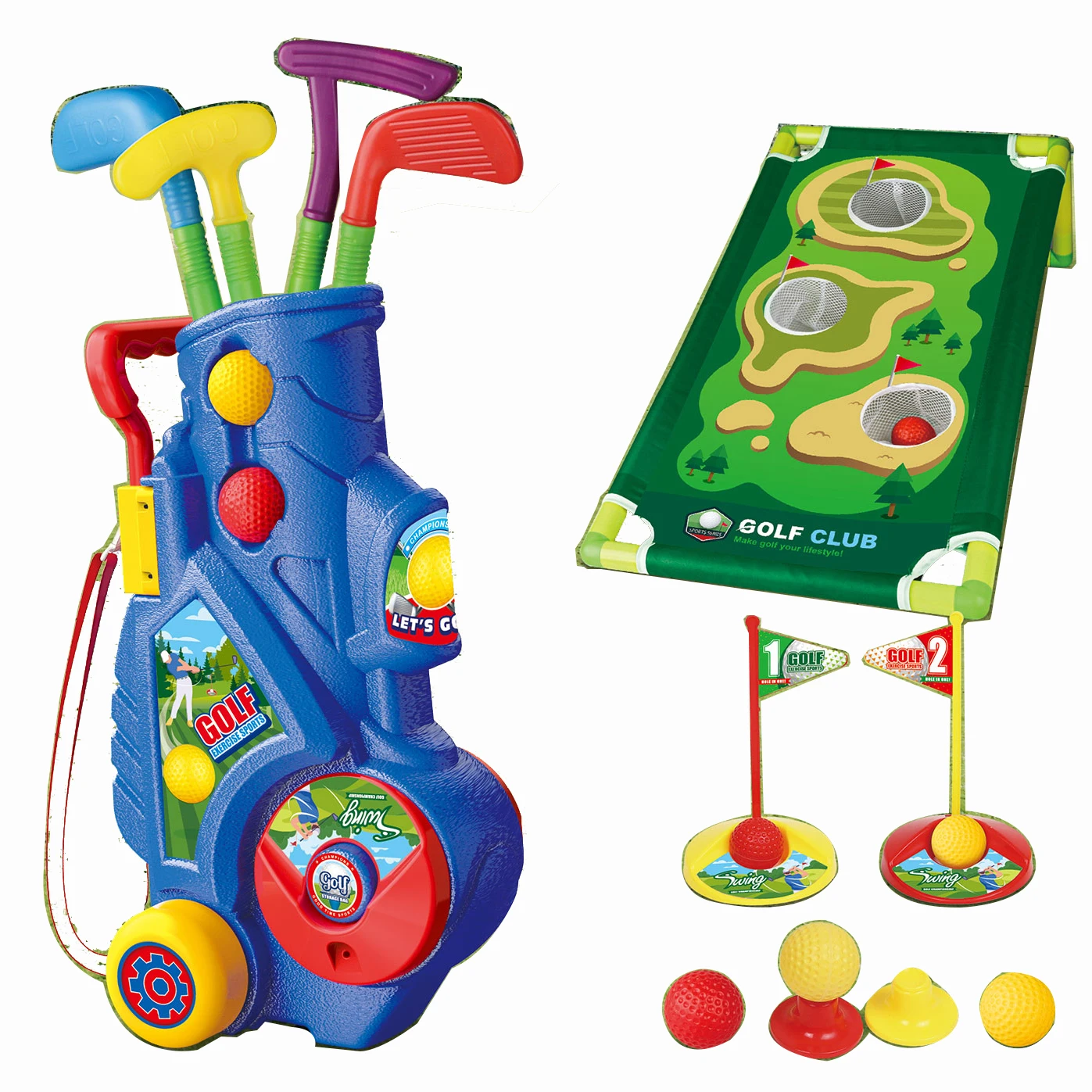2023 Kids outdoor sport toy golf ball games mini golf play set toddler indoor toy