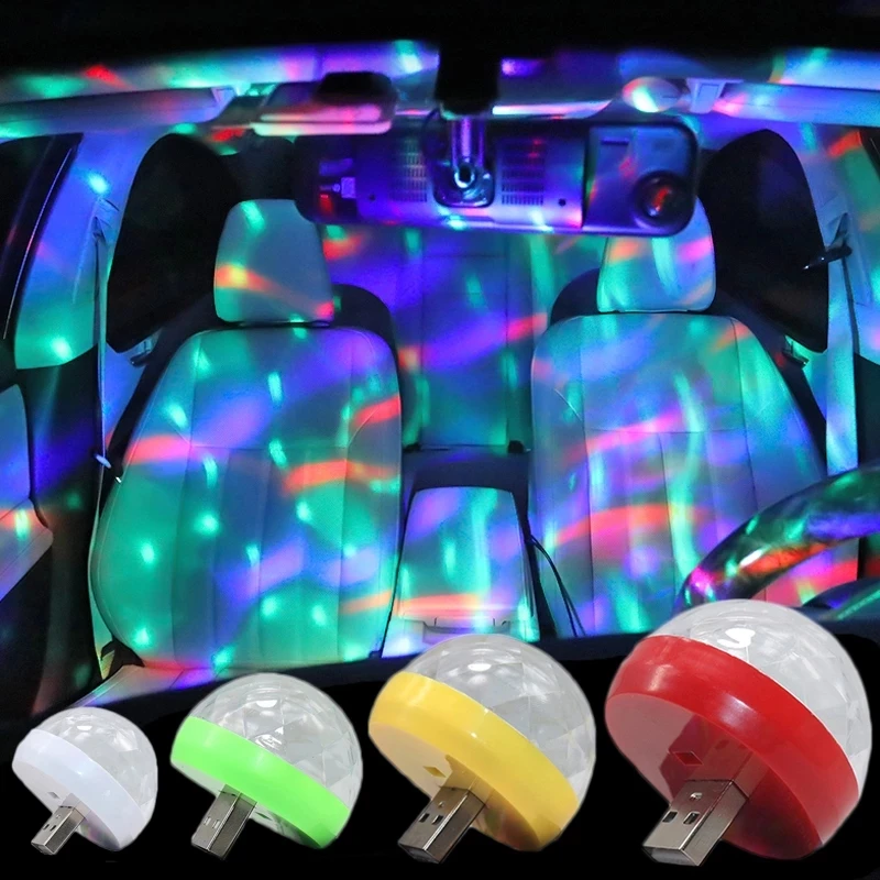 Car USB LED Party Lights Stage Effect Karaoke Atmosphere Lamp 4W 5V Portable Disco Ball Colorful Laser DJ Disco Light Music (1600470913892)