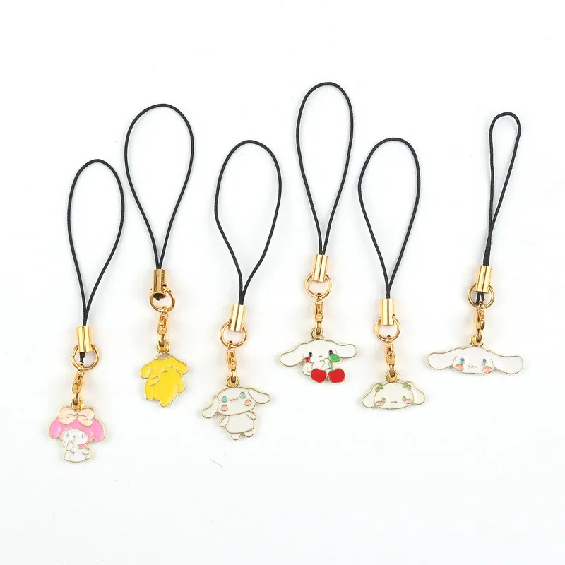 New Sanrio Anime Keychains Custom Laurel Dog Metal Keychain Phone Bag Car Hanging Accessories Couple Gifts Small Figures