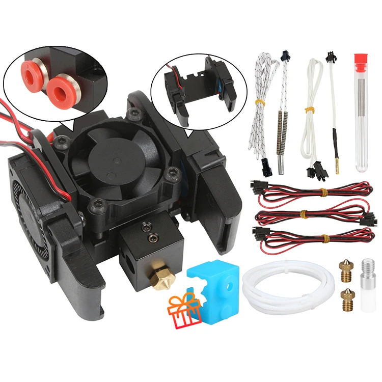 3DSWAY Dual Color Nozzle Hotend kit 2 IN 1 Out Extruder Head Hot End Module Cooling Fan Bracket Kit 3D Pritnter Parts