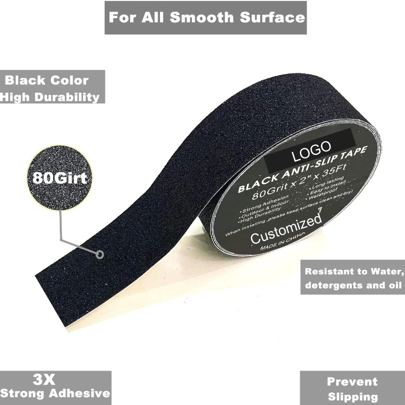 Heavy Duty Anti Slip Tape for Stairs Outdoor/Indoor Waterproof Grip Tape Safety Non Skid for Stair Steps