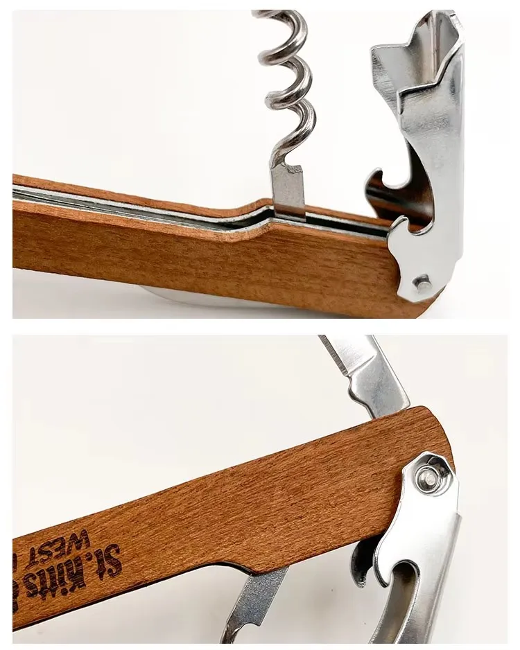 Promotion Multi-functional Wine Opener Wooden Rosewood Seahorse Knife Bottle Opener Stainless Steel Bottle Opener