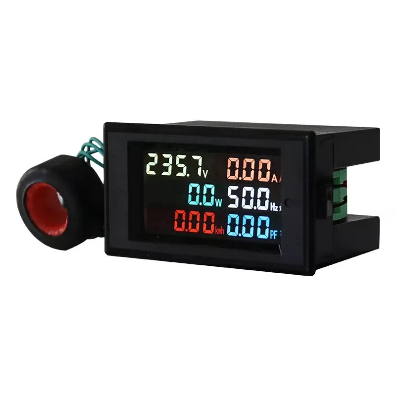 D69-2058 6 in 1 HD LCD Multi-Function Digital Display Voltage Current Power Frequency KWH Meter Multiple Colour Digital Panel Wa