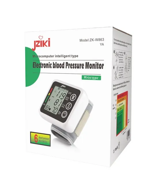 JZIKI digital 99*2 sets momeory  wrist blood pressure monitor physics pressure test machine bp monitor