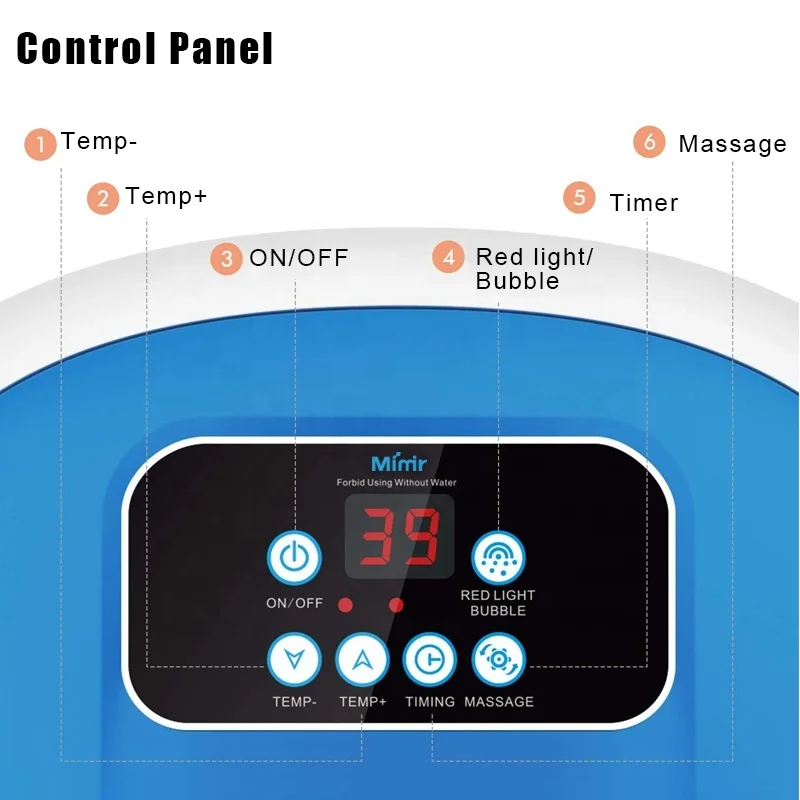OEM Electric Bubble Infrared Motorized Machine Rotating Pedicure Foot Soaking Spa Massage Bucket
