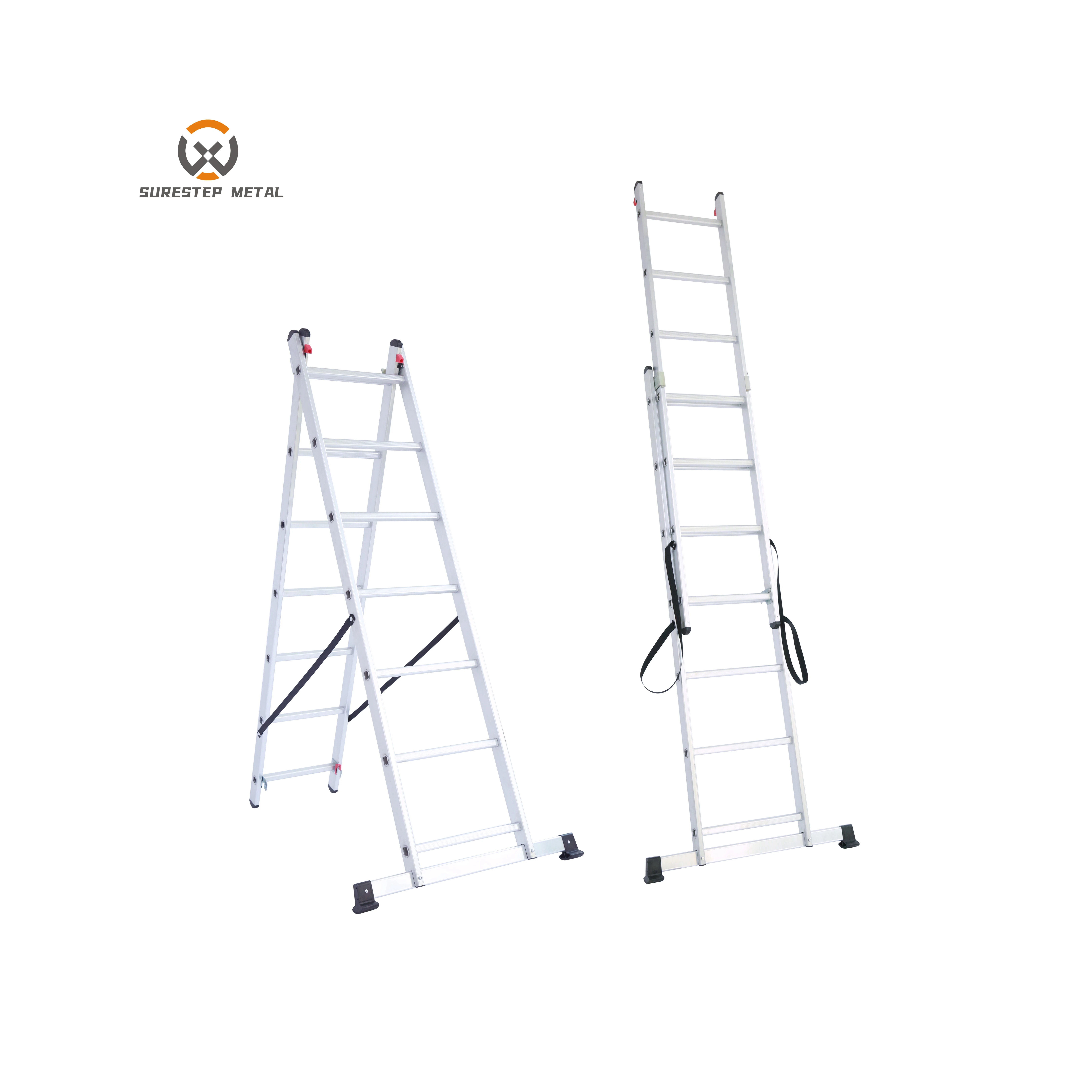 Алюминиевая Высококачественная складная лестница, удлинитель из двух частей, Комбинированная лестница устойчивости