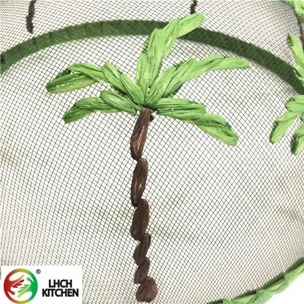 
Reusable Outdoor Picnic Food Covers Tent Umbrella Metal Mesh Screen Food Cover With Tree Design 