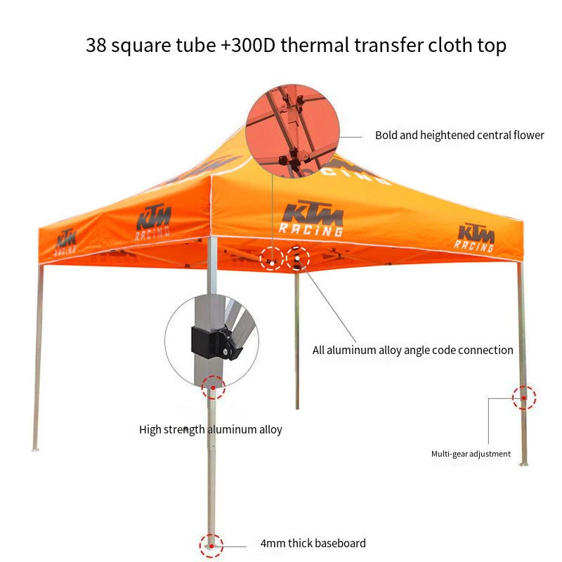 Foreign trade commercial exhibition activities aluminum bracket advertising tent HD color printing folding four corner awning