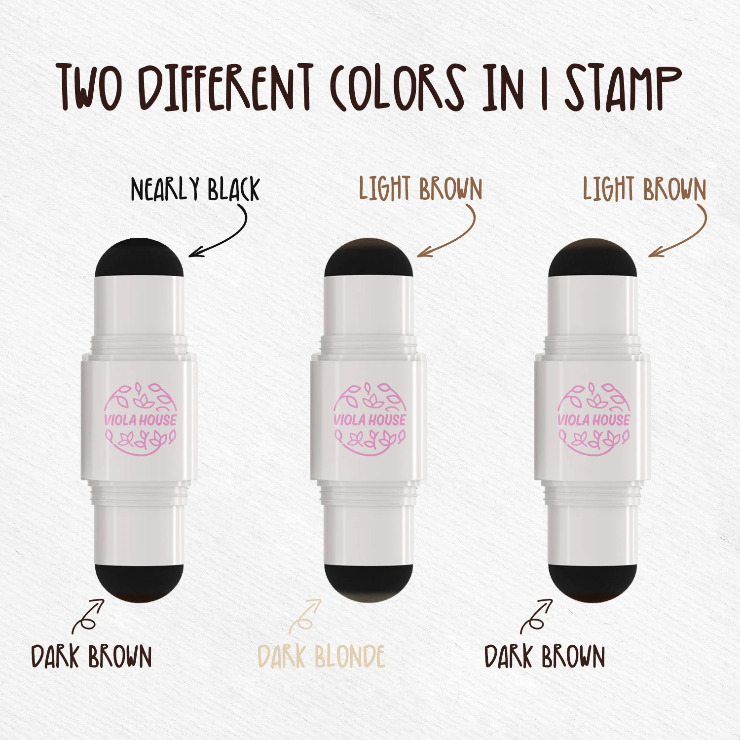 Viola House Eyebrow Stencils Brow And Hairline Hair Thickening Brow Powder Fiber 4 Color Double Head Brow Stamp And Stencil Kit