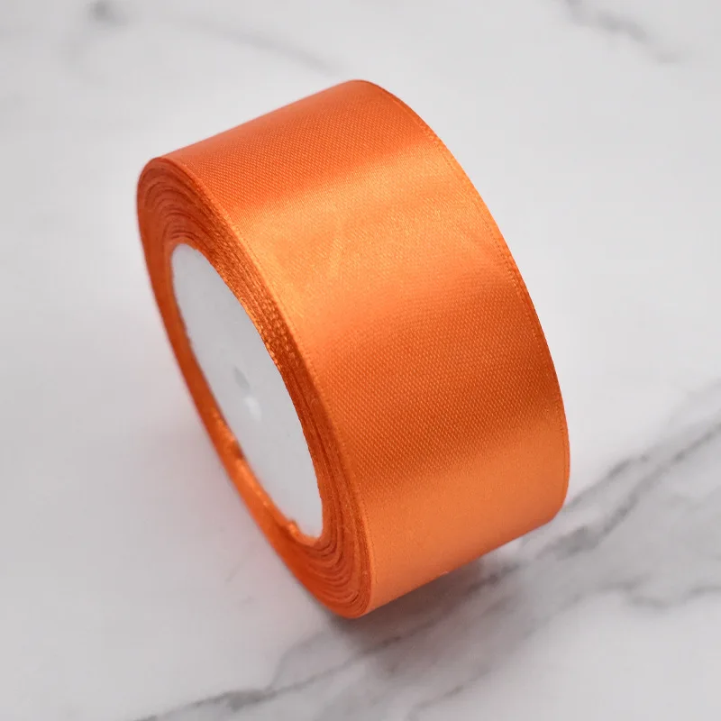 25 Yards 4cm Widths 22 Meters polyester satin ribbon roll wholesale best price satin ribbon for flower packing and decoration