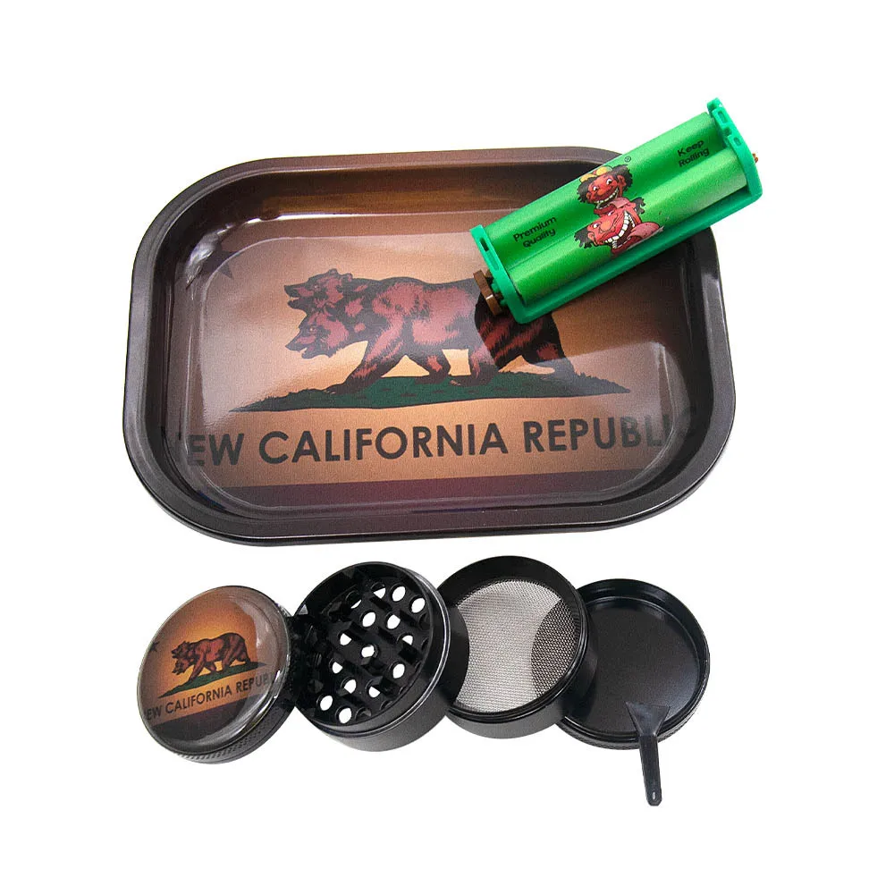 Wholesale Grinder Rolling Machine Combo Smoking Kit Glass Smoking Water Pipe Shisha Hookah Set Weed Kit