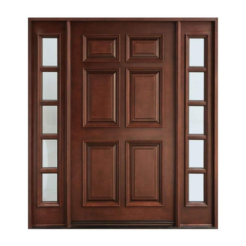 Solid Wooden entry exterior and interior door light luxury classical for office building villa