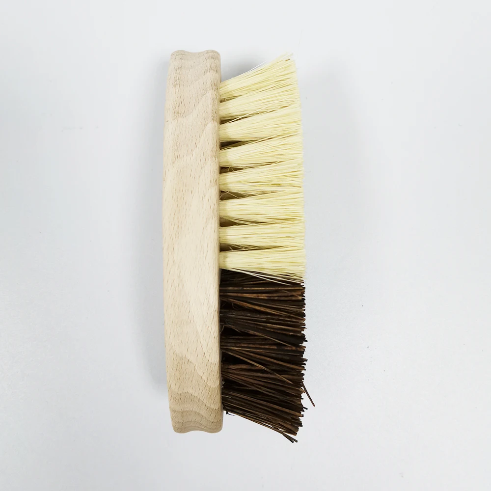 Eco-friendly bamboo wooden tampico coconut bristle kitchen vegetable fruit cleaning brush