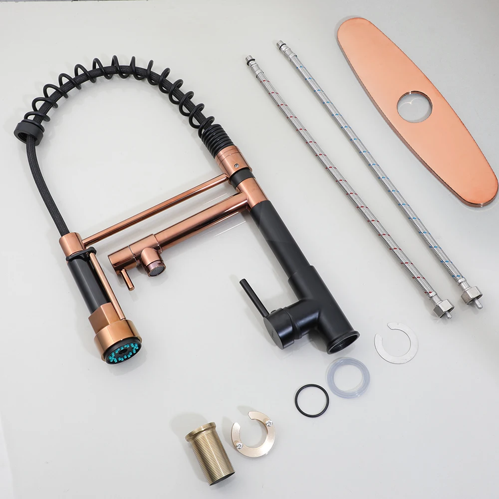 New Stainless Steel Spring Faucets Mixers & Taps Faucet Kitchen Faucet kitchen With Cover/Plate