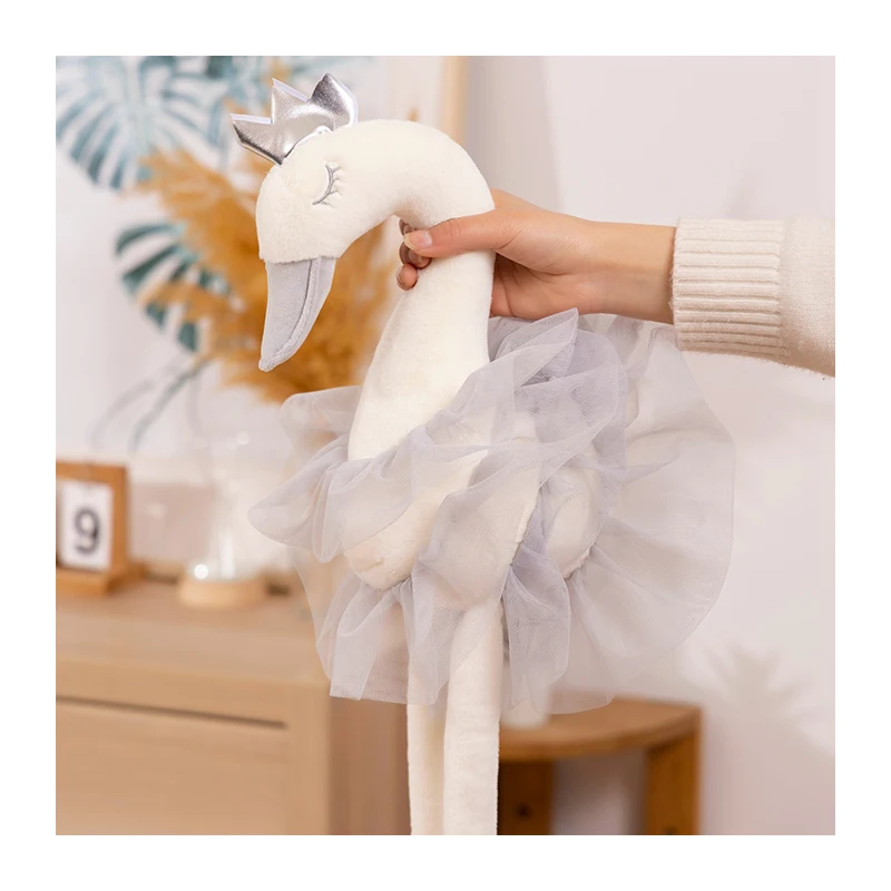 Custom Wholesale Cute Ballerina Swan Stuffed Plush Toys for Children Dance Ballet Swan Plushie Doll Bird Animal Peluche