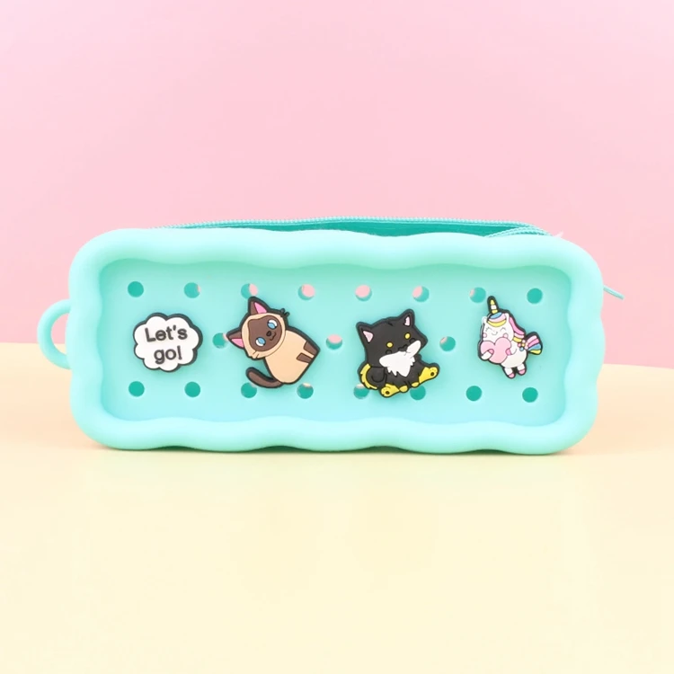 New Trendy 2024 DIY Cartoon Multi-functional 3D Makeup Storage Bag Student Stationery Pen Case Pencil Storage Box Pu Pencil Case