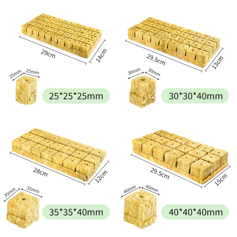 Modern Design Rock Wool Hydroponic Seeding Plug for Indoor Plants Basalt Material with Agriculture Greenhouse System
