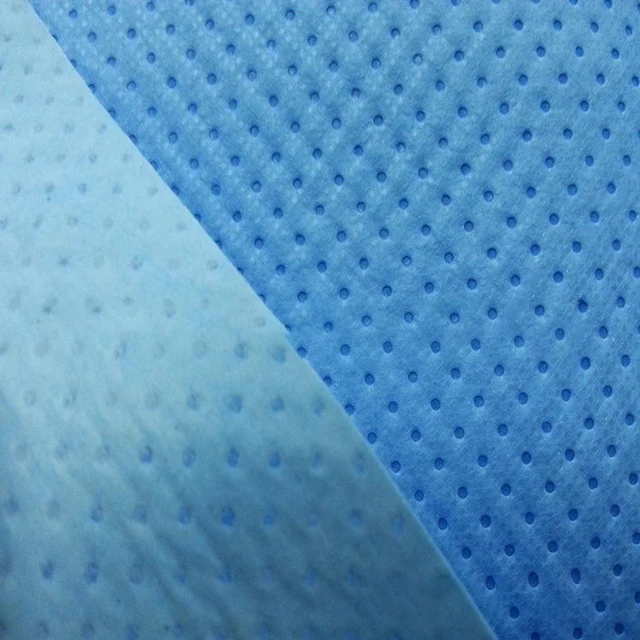 High Quality White/Light Blue Waterproof Pe Film Laminated Nonwoven Medical Fabrics Smpe Nonwoven Fabric