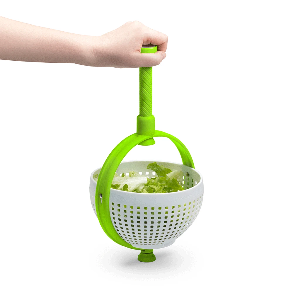 360 Degree Spina Manual Lettuce Spinner Colander Draining Strainers Vegetable Rotating Drain Dryer Basket Salad Spinner