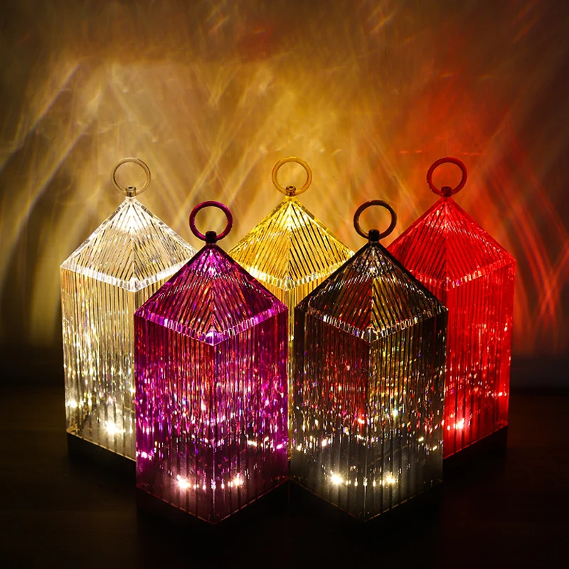 Creative Restaurant Bedside Atmosphere Lighthouse Table Lamp Desktop Decoration Charging Touch Crystal Night Light