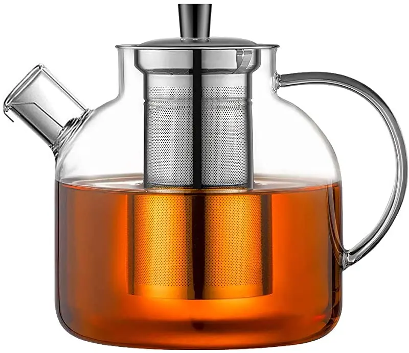 Handmade high transparent heat resistant borosilicate glass teapot with tea set